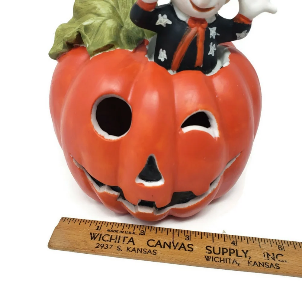 Vintage Halloween Witch in a Pumpkin Night Light